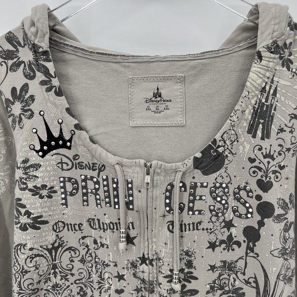 Disney Princess Once Upon a Time Bling Hoodie Size XL Grunge Y2K Style Cyber - Picture 4 of 12